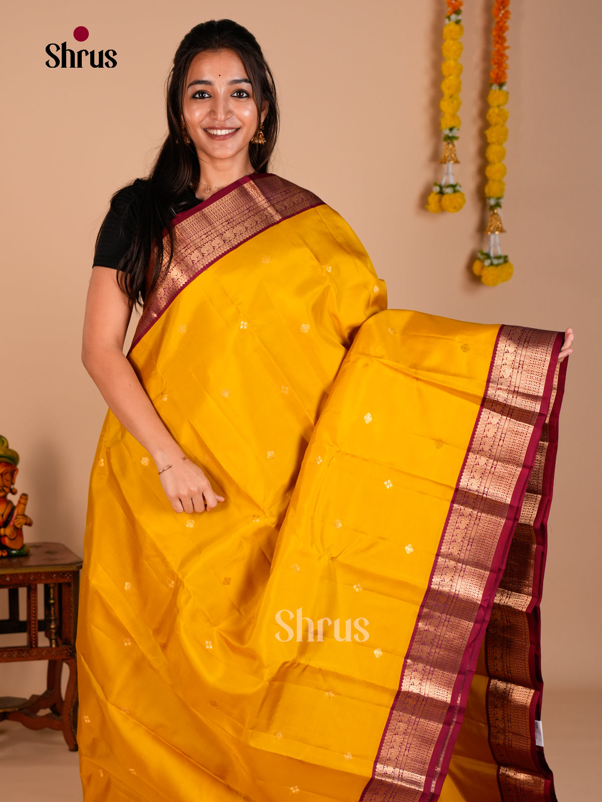 Kanchipuram-halfpure Saree - ECS06154 - Shop on Shrus.com