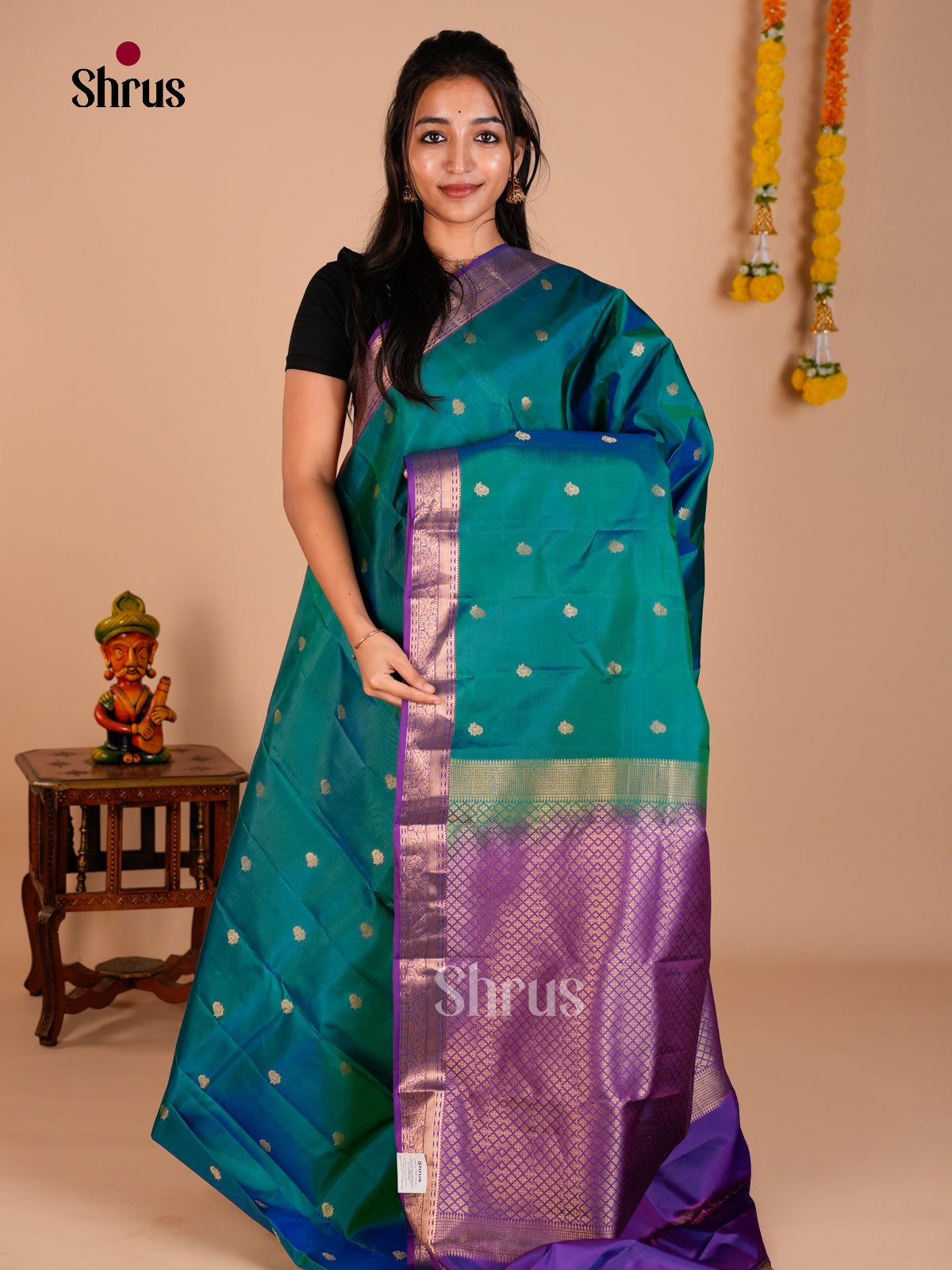 Kanchipuram-halfpure Saree - ECS06159 - Shop on Shrus.com