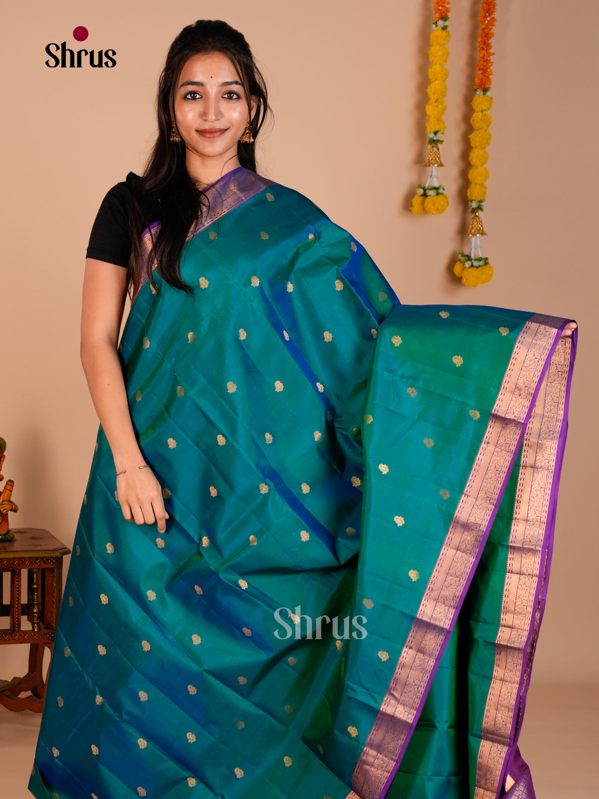 Kanchipuram-halfpure Saree - ECS06159 - Shop on Shrus.com
