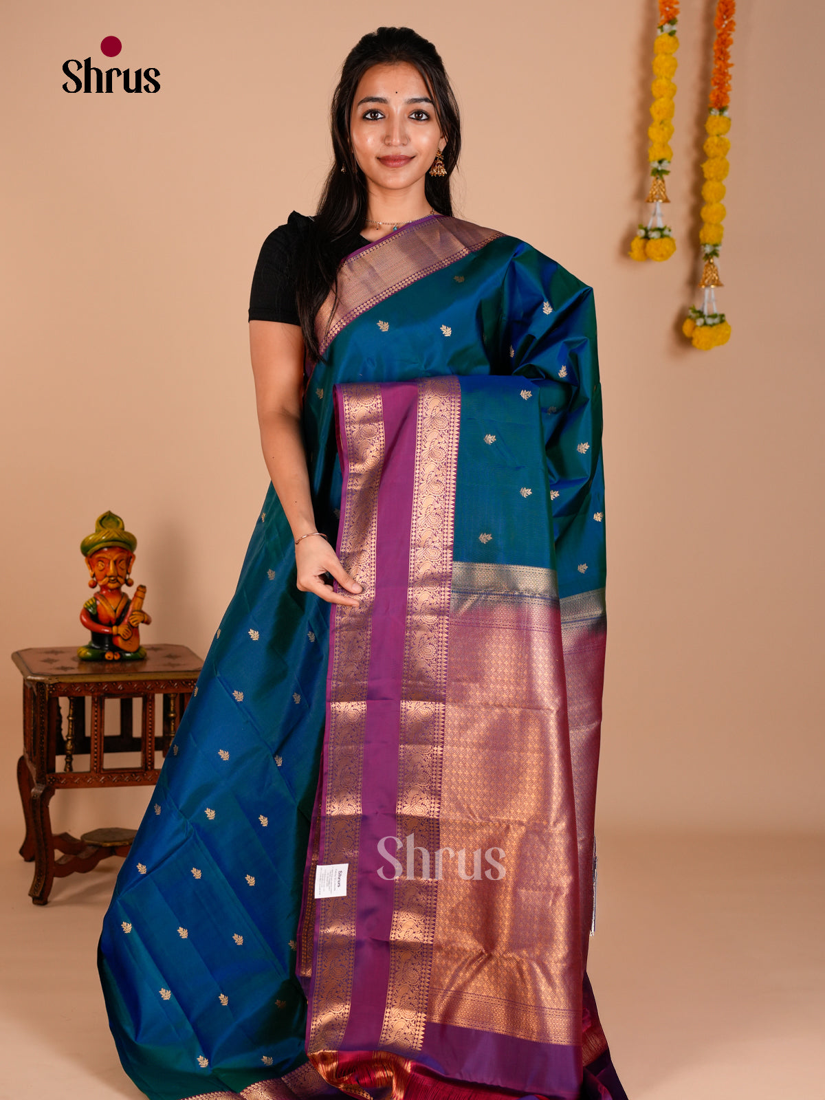 Kanchipuram-halfpure Saree - ECS06160 - Shop on Shrus.com