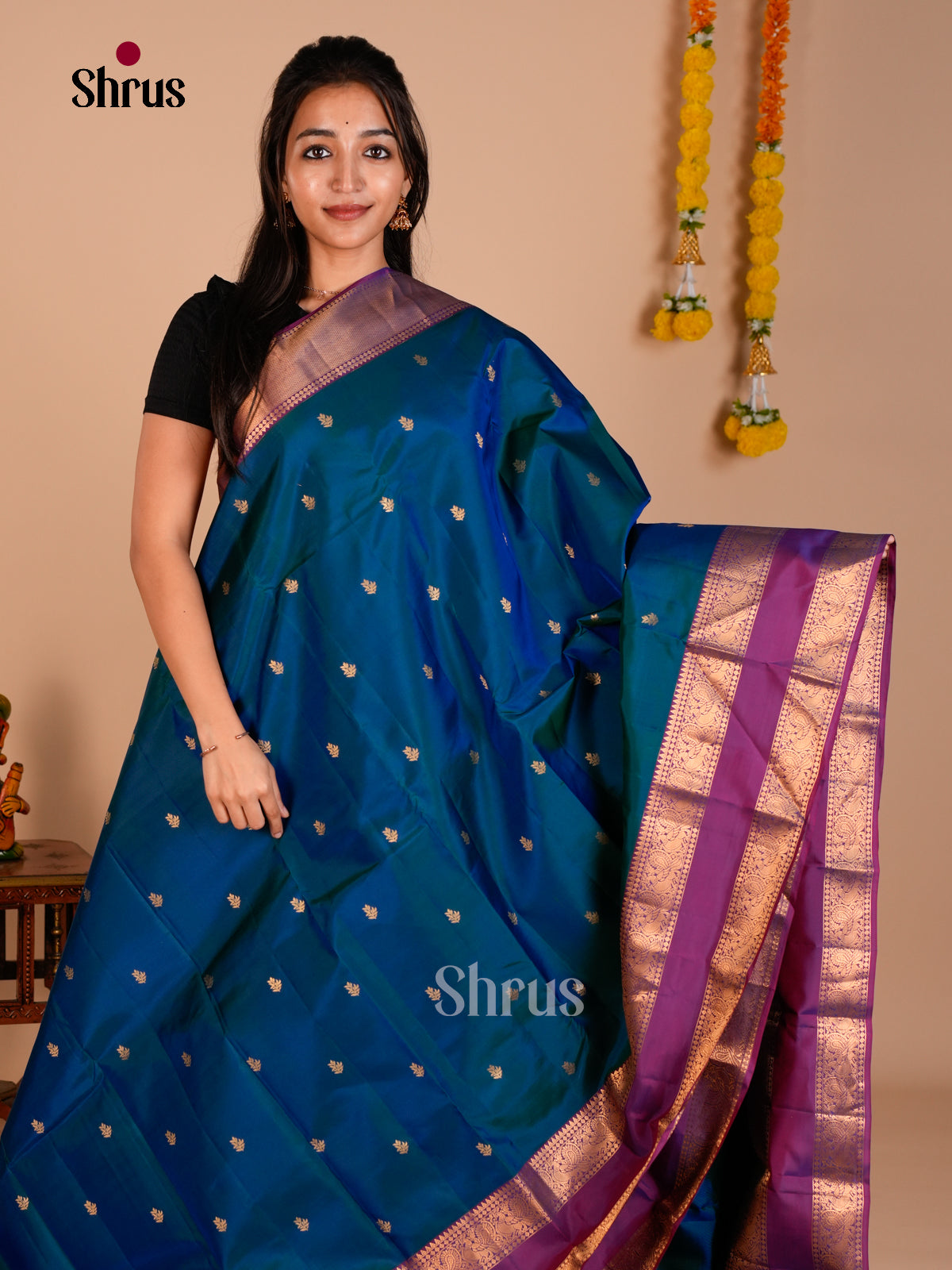Kanchipuram-halfpure Saree - ECS06160 - Shop on Shrus.com