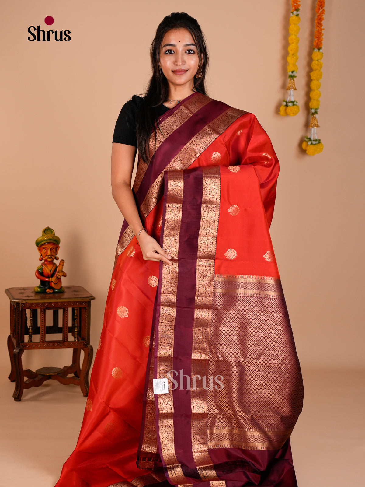 Kanchipuram-halfpure Saree - ECS06163 - Shop on Shrus.com