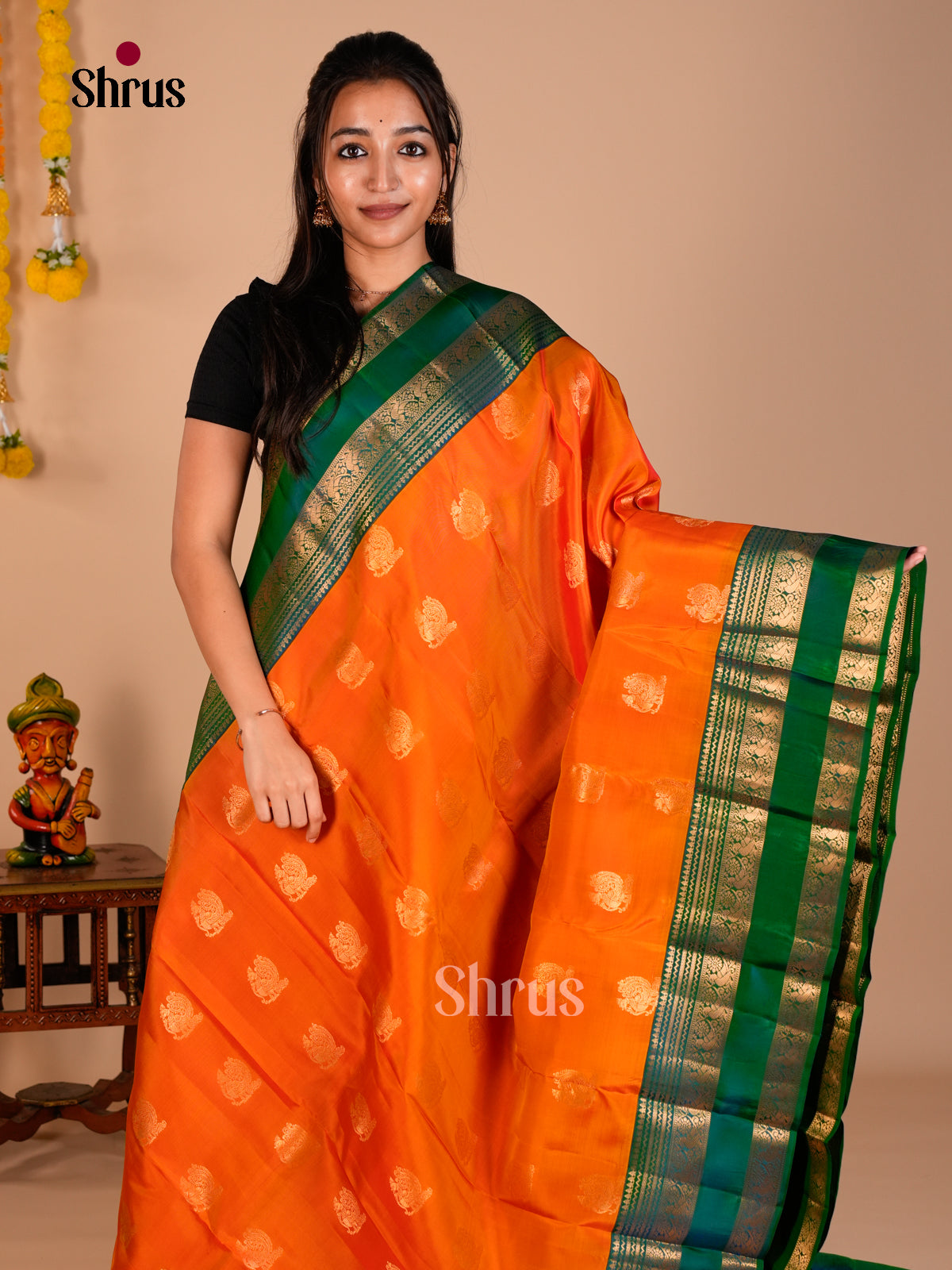 Kanchipuram-halfpure Saree - ECS06170 - Shop on Shrus.com