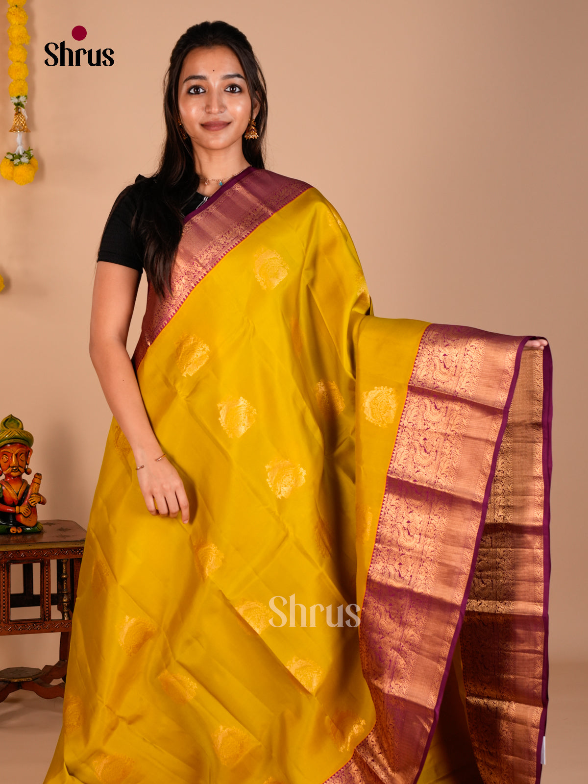 Kanchipuram-halfpure Saree - ECS06171 - Shop on Shrus.com