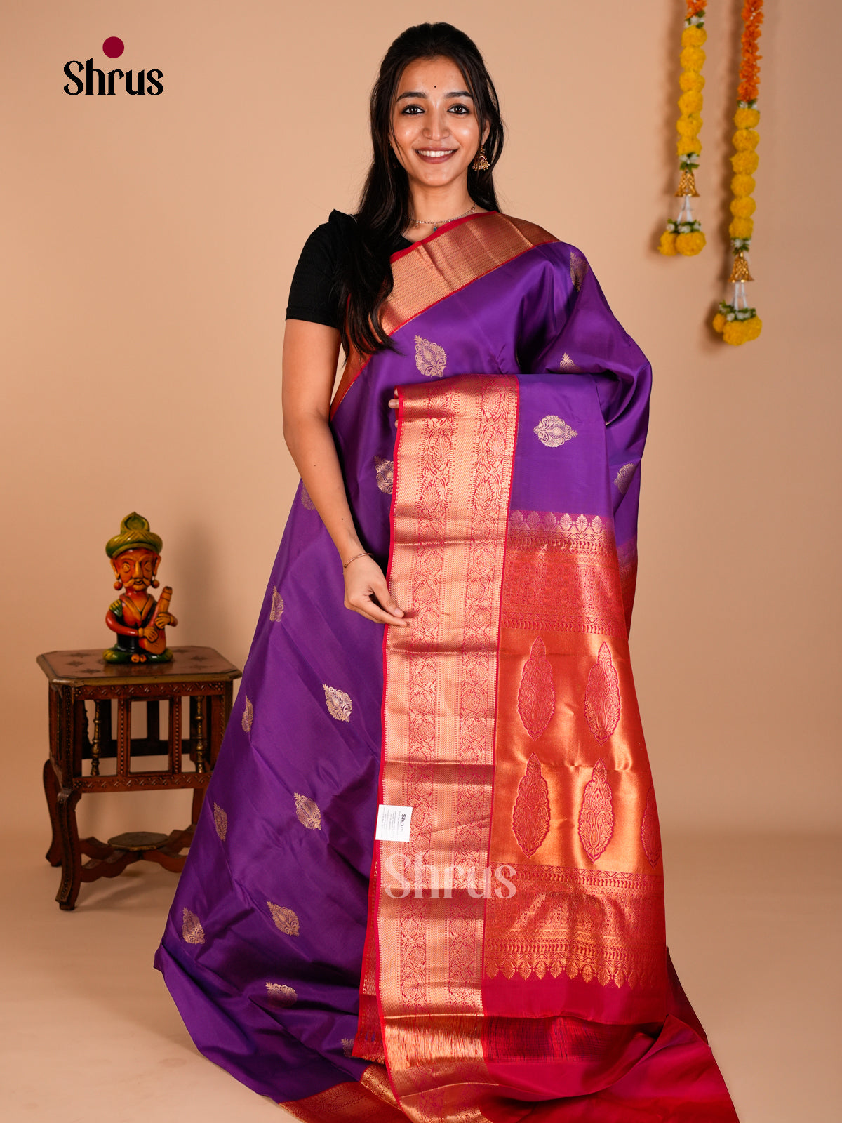 Kanchipuram-halfpure Saree - ECS06172 - Shop on Shrus.com