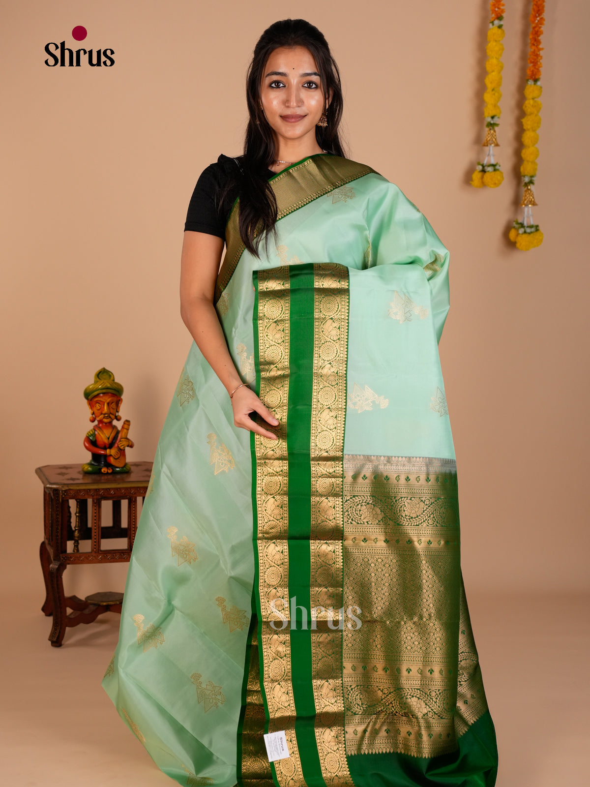 Kanchipuram-halfpure Saree - ECS06174 - Shop on Shrus.com