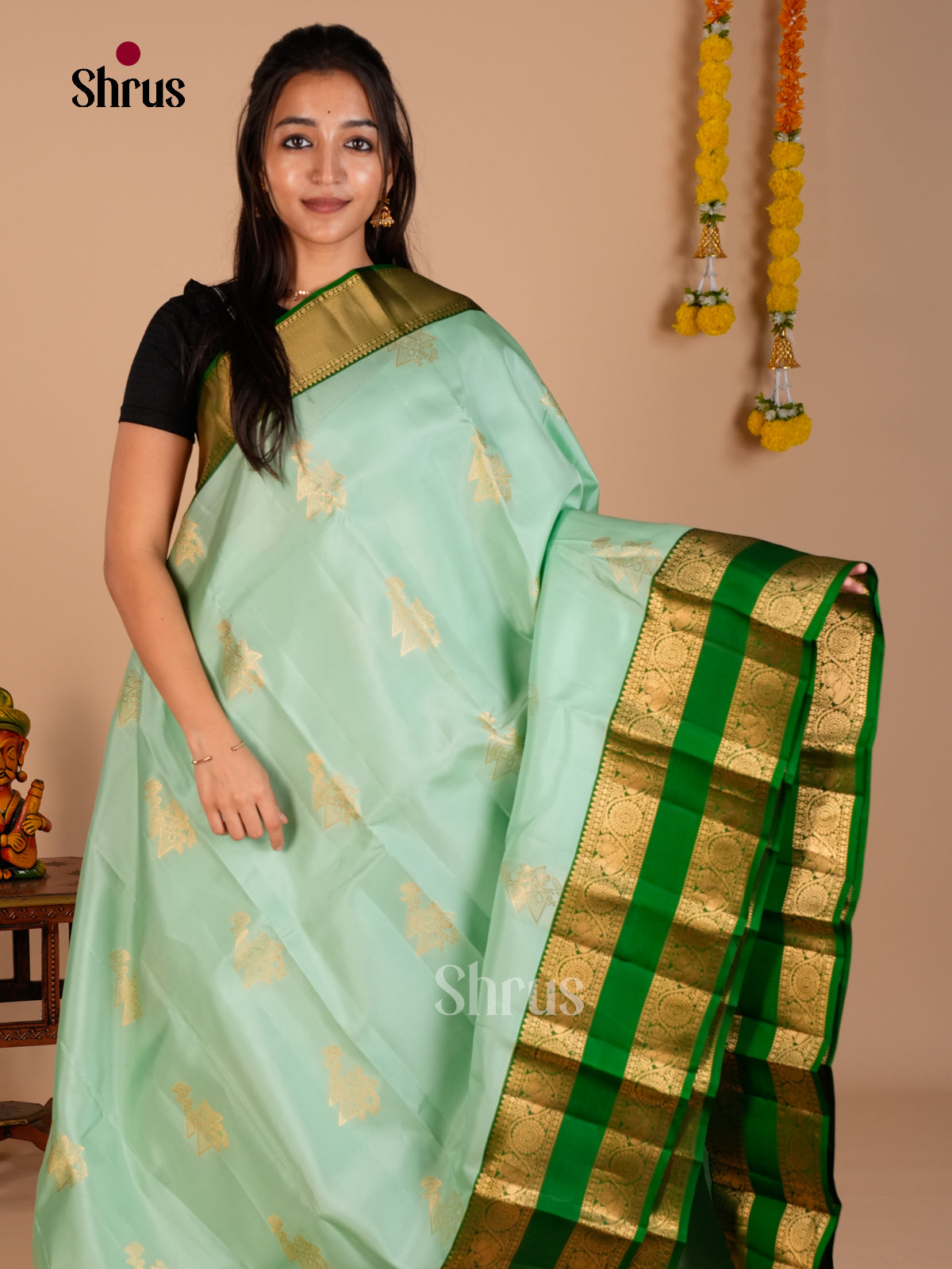 Kanchipuram-halfpure Saree - ECS06174 - Shop on Shrus.com
