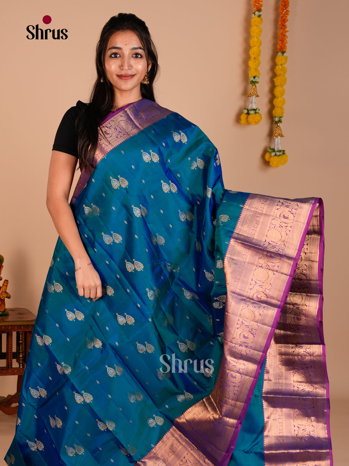 Kanchipuram-halfpure Saree - ECS06176 - Shop on Shrus.com