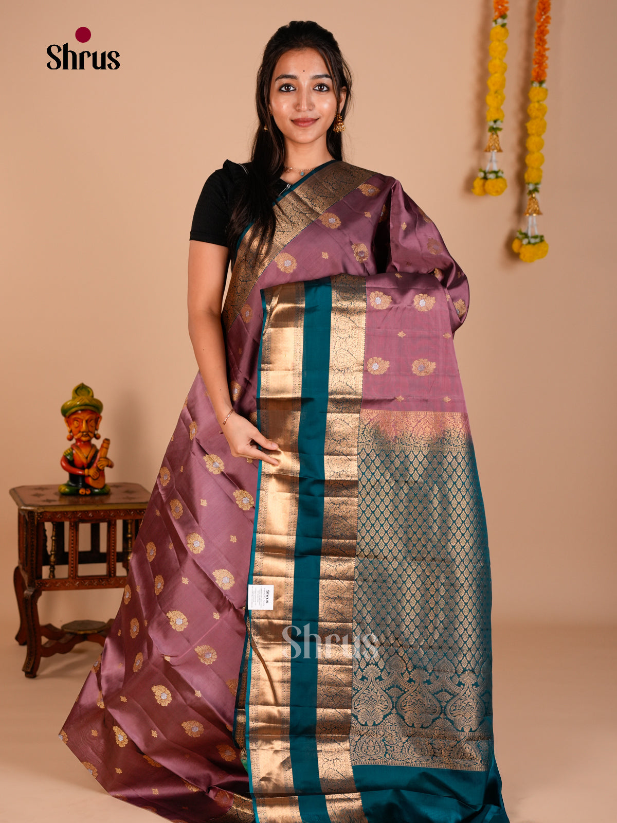 Kanchipuram-halfpure Saree - ECS06177 - Shop on Shrus.com