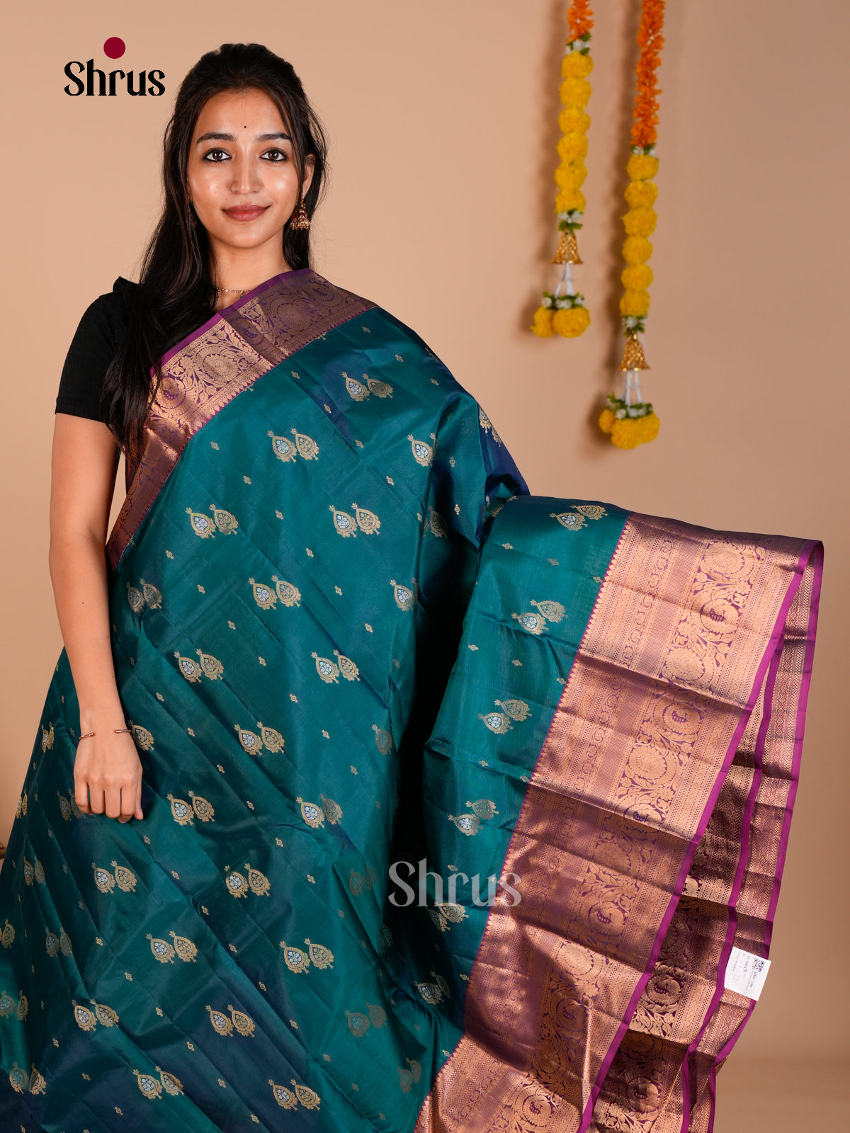 Kanchipuram-halfpure Saree - ECS06178 - Shop on Shrus.com