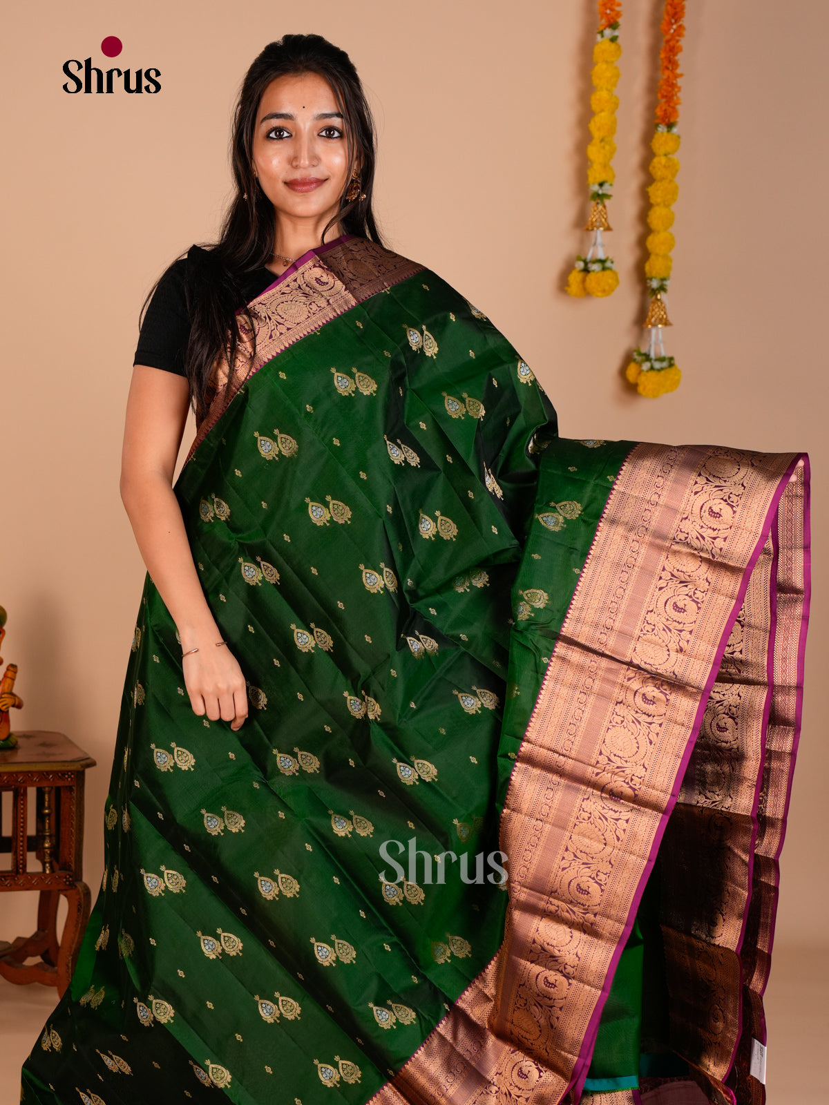 Kanchipuram-halfpure Saree - ECS06179 - Shop on Shrus.com