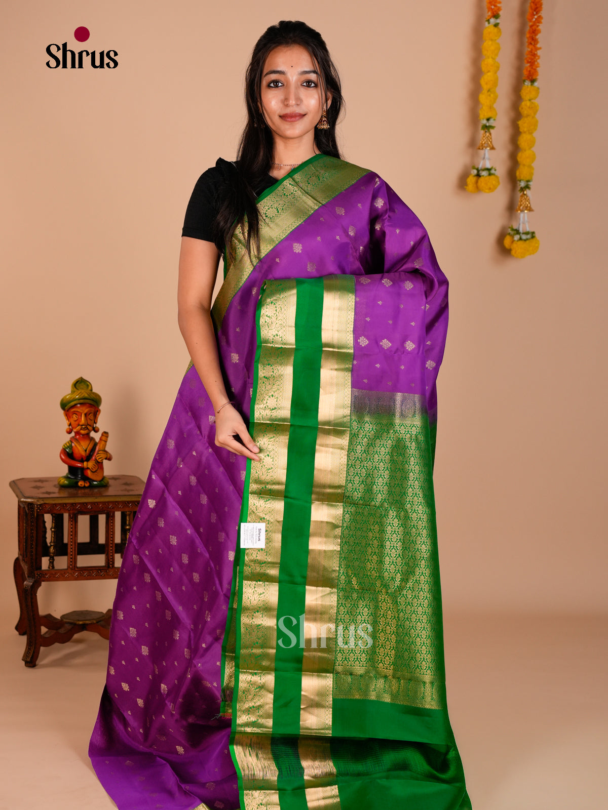 Kanchipuram-halfpure Saree - ECS06180 - Shop on Shrus.com