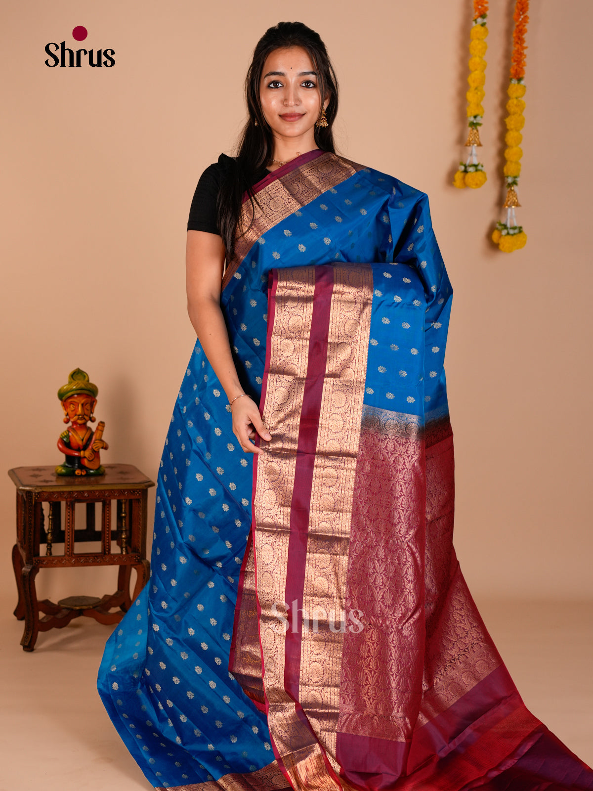 Kanchipuram-halfpure Saree - ECS06181 - Shop on Shrus.com