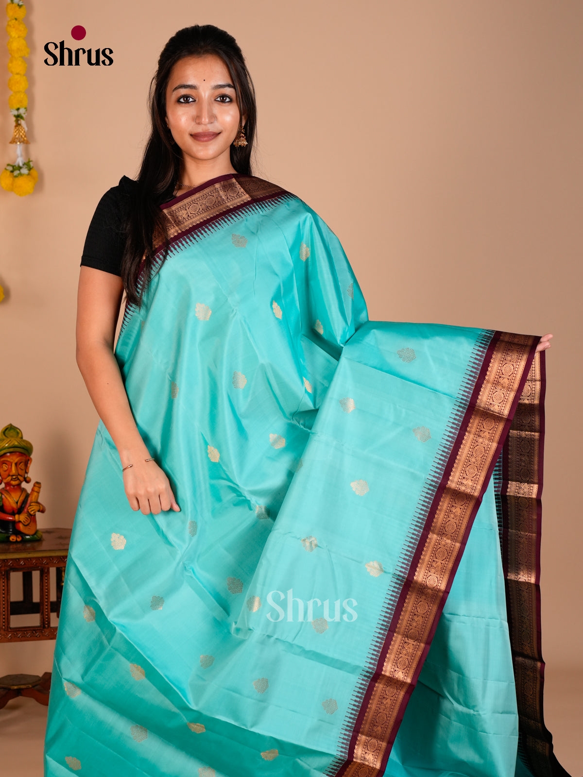 Kanchipuram silk Saree - ECS06191 - Shop on Shrus.com