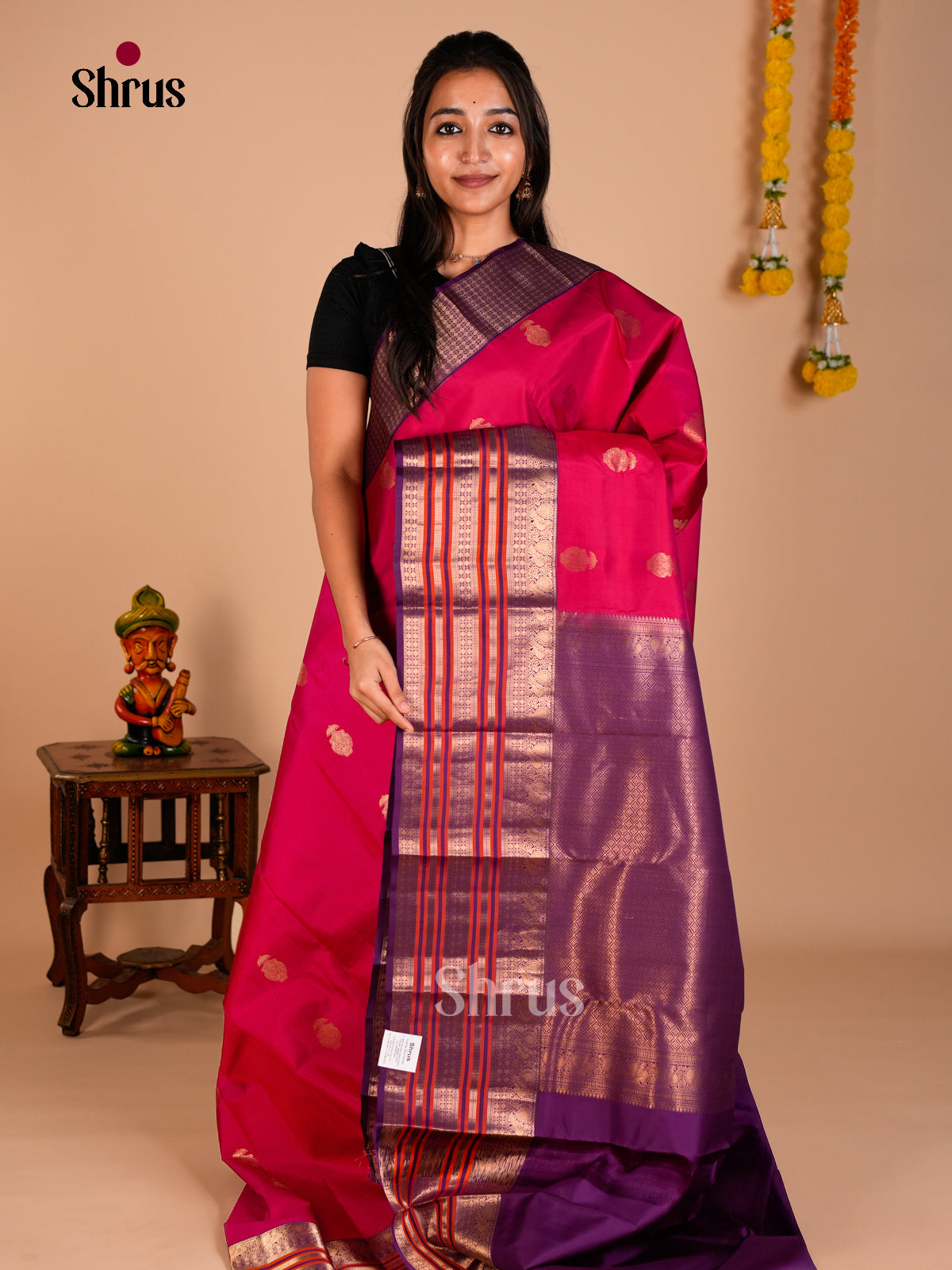 Kanchipuram silk Saree - ECS06192 - Shop on Shrus.com