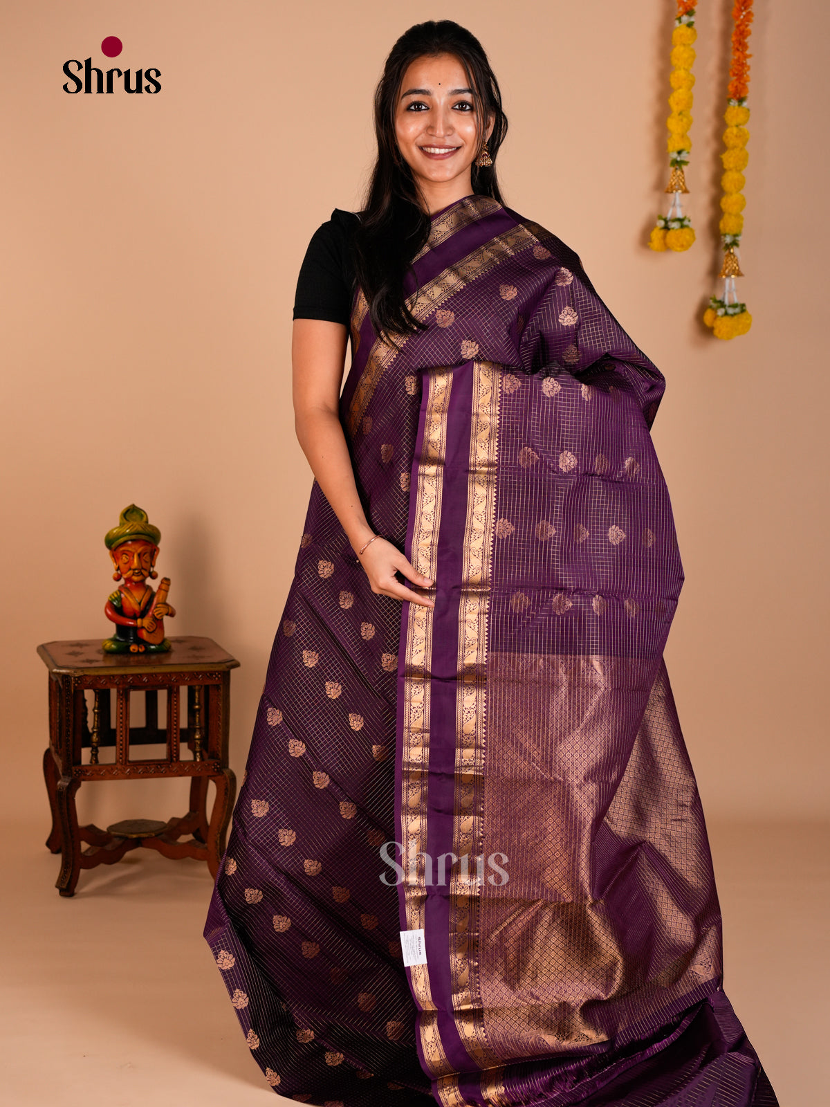 Kanchipuram silk Saree - ECS06202 - Shop on Shrus.com