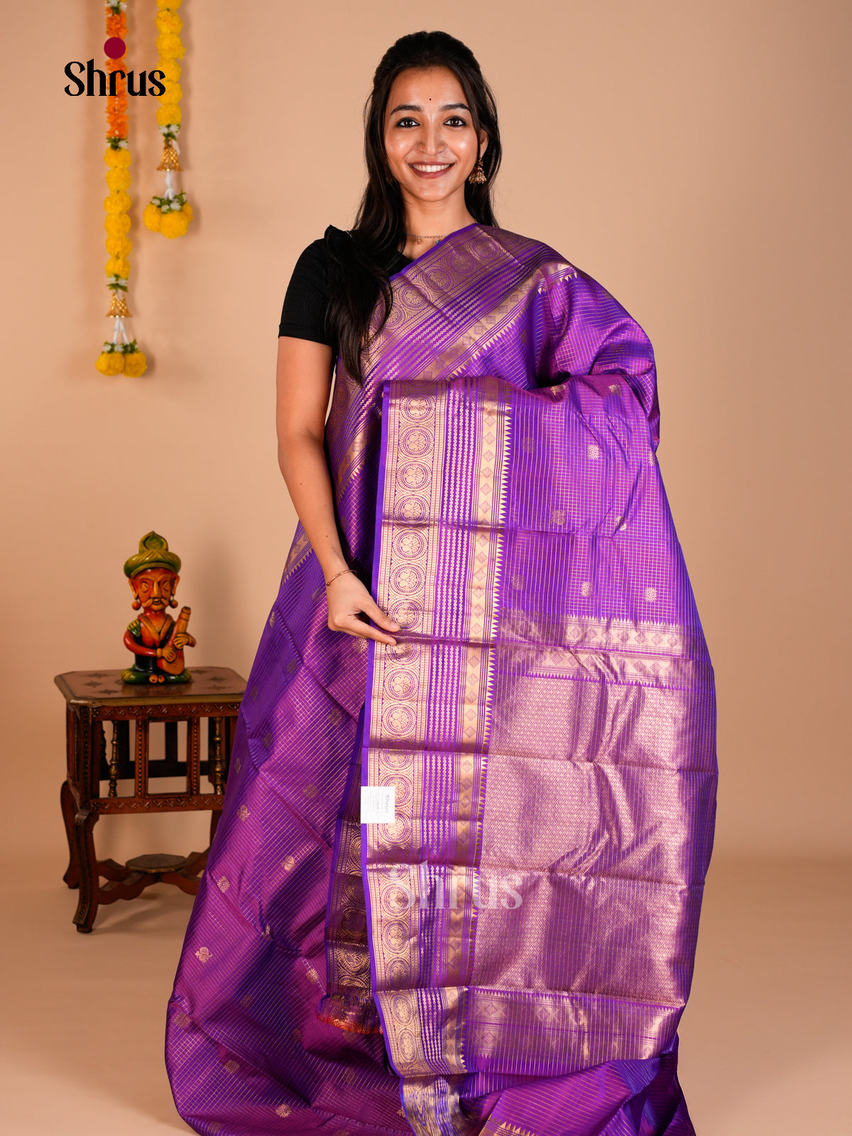 Kanchipuram silk Saree - ECS06205 - Shop on Shrus.com