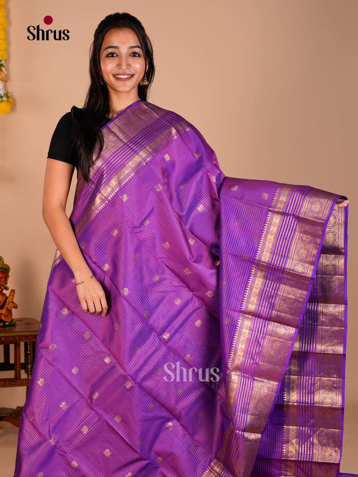 Kanchipuram silk Saree - ECS06205 - Shop on Shrus.com