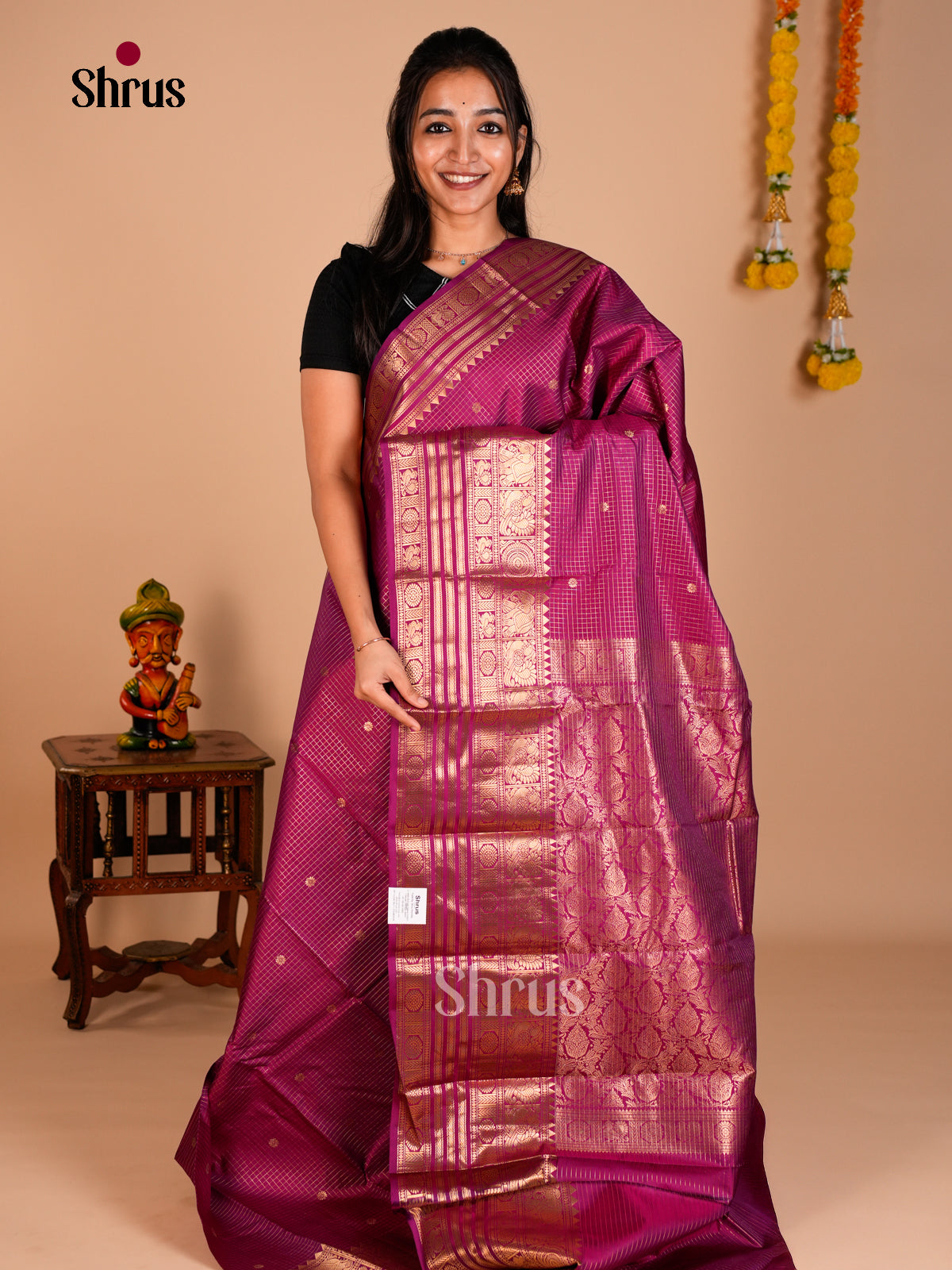 Kanchipuram silk Saree - ECS06206 - Shop on Shrus.com