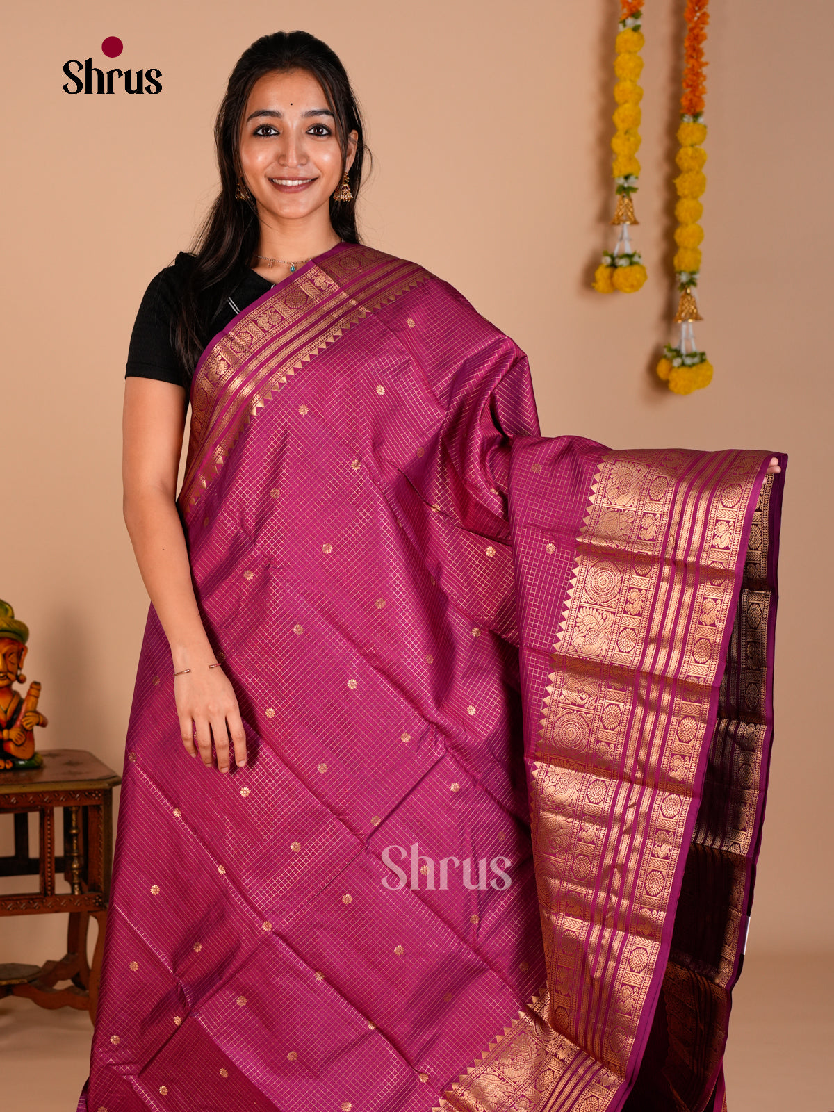 Kanchipuram silk Saree - ECS06206 - Shop on Shrus.com