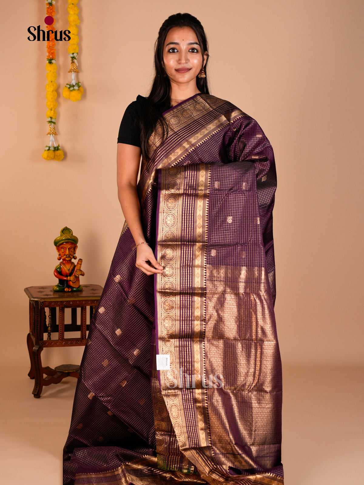 Kanchipuram silk Saree - ECS06210 - Shop on Shrus.com