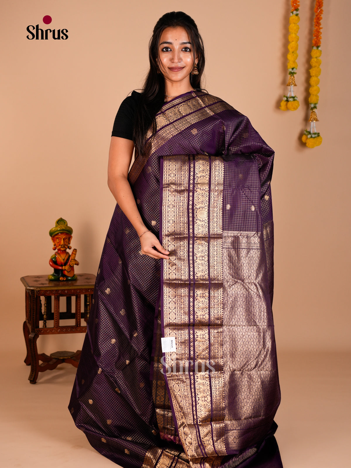 Kanchipuram silk Saree - ECS06212 - Shop on Shrus.com