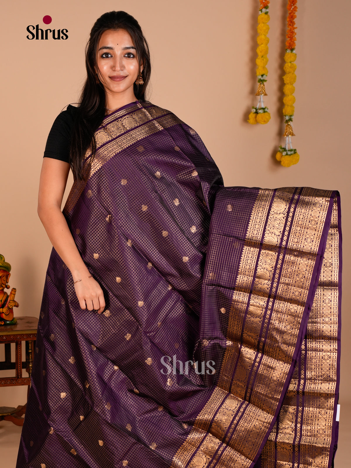 Kanchipuram silk Saree - ECS06212 - Shop on Shrus.com