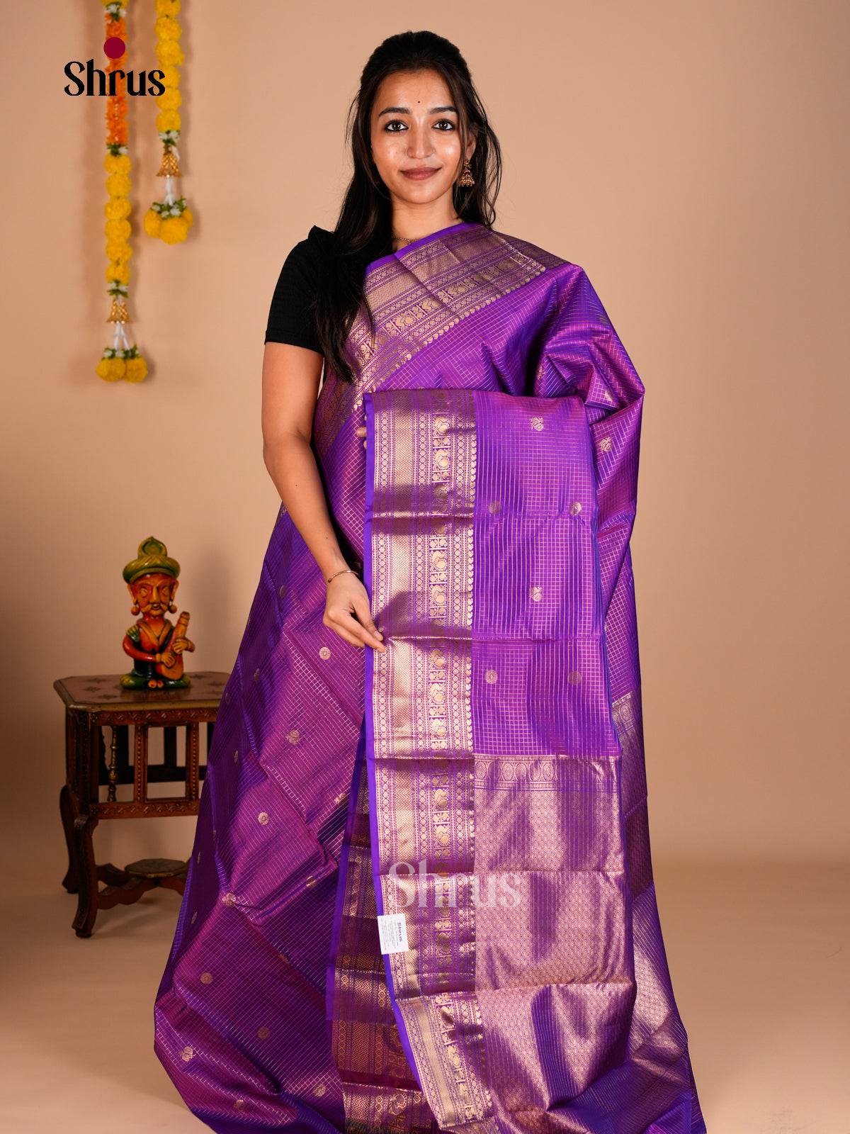 Kanchipuram silk Saree - ECS06213 - Shop on Shrus.com