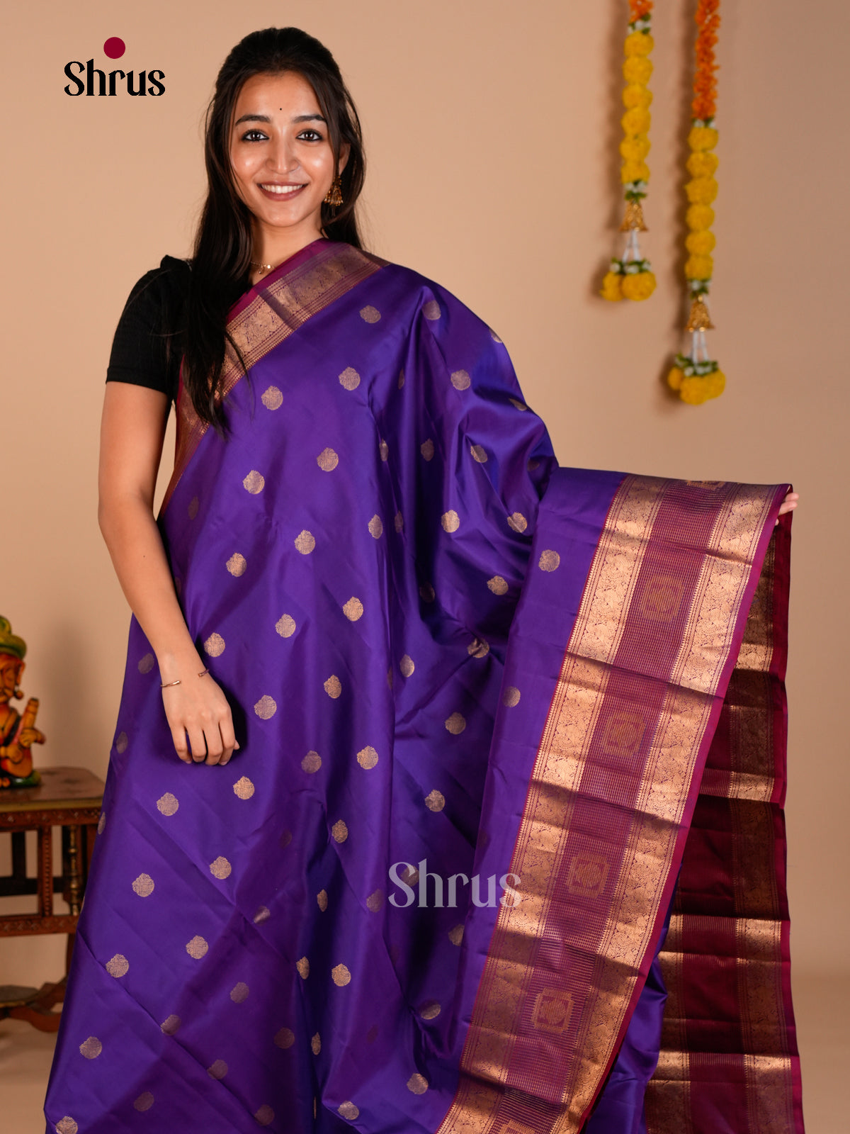 Kanchipuram silk Saree - ECS06214 - Shop on Shrus.com