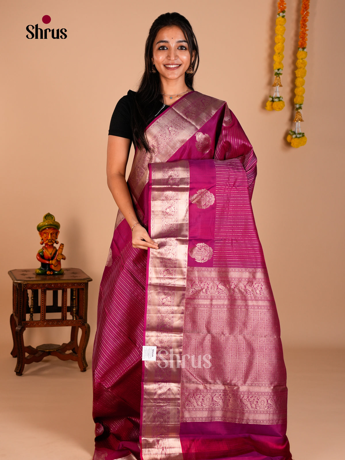 Kanchipuram silk Saree - ECS06215 - Shop on Shrus.com