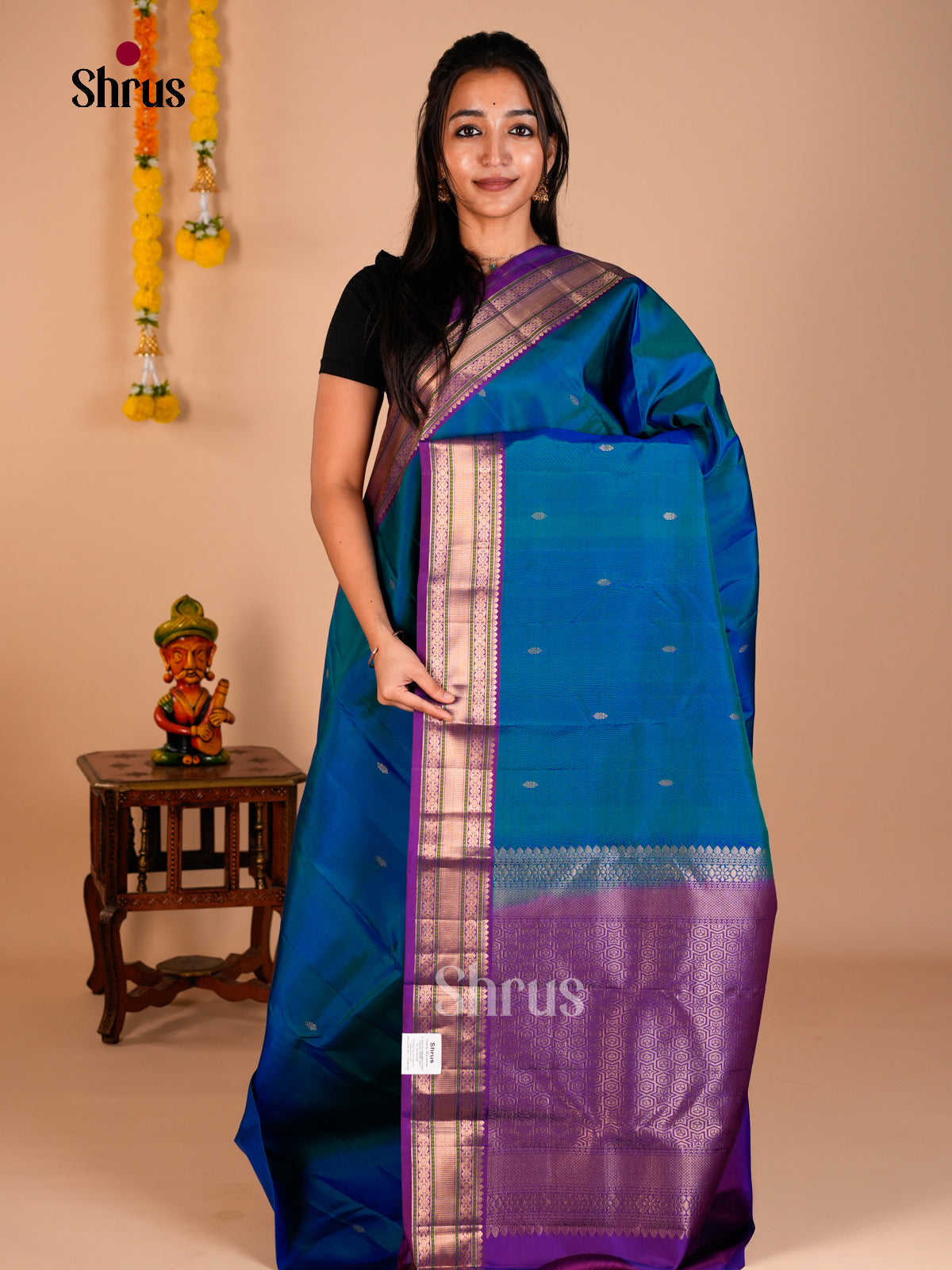 Kanchipuram silk Saree - ECS06219 - Shop on Shrus.com