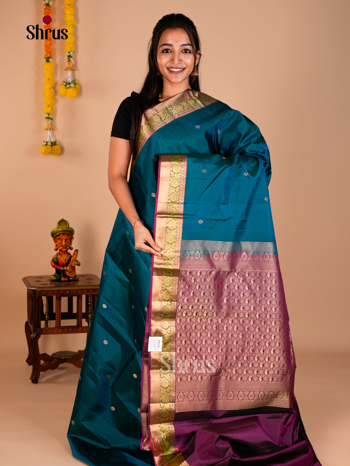 Kanchipuram silk Saree - ECS06227 - Shop on Shrus.com