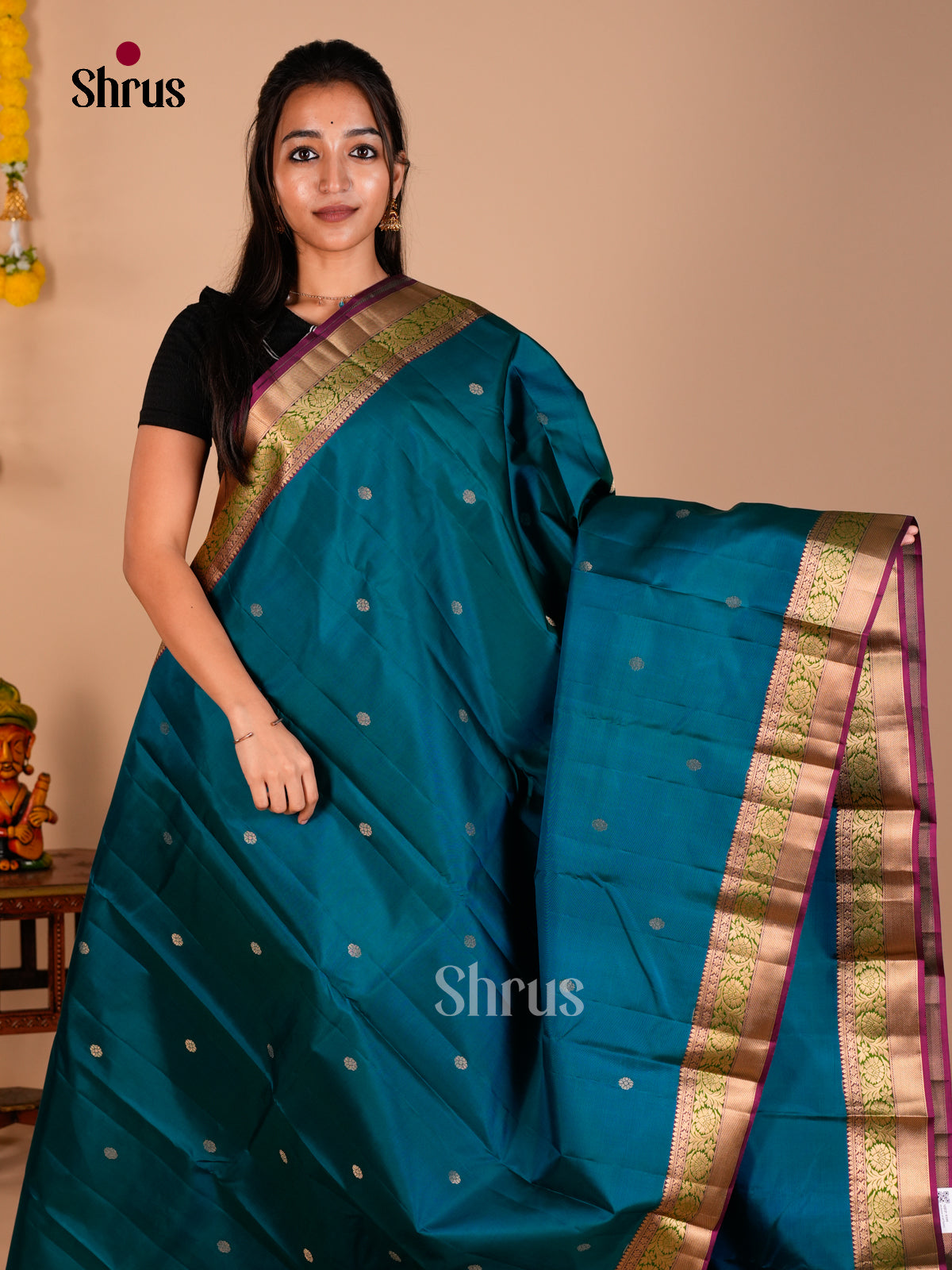 Kanchipuram silk Saree - ECS06227 - Shop on Shrus.com