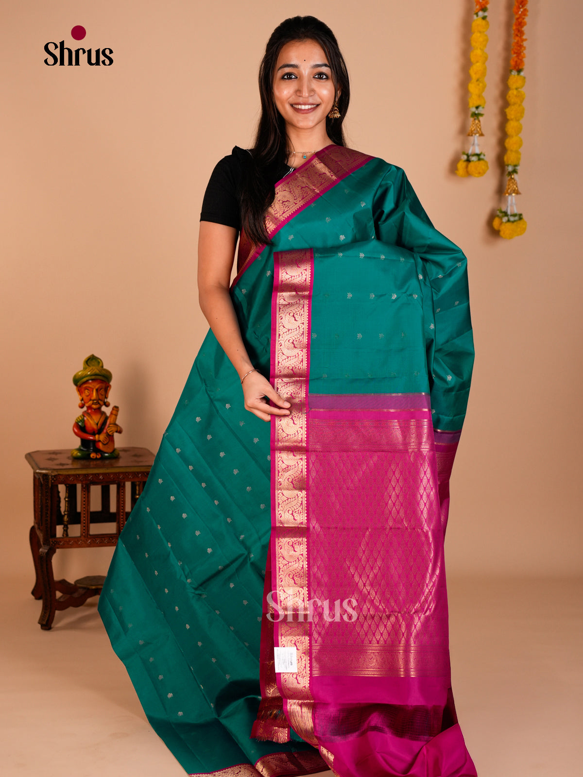 Kanchipuram silk Saree - ECS06237 - Shop on Shrus.com