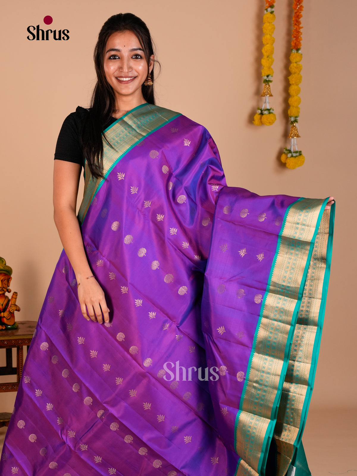 Kanchipuram silk Saree - ECS06238 - Shop on Shrus.com