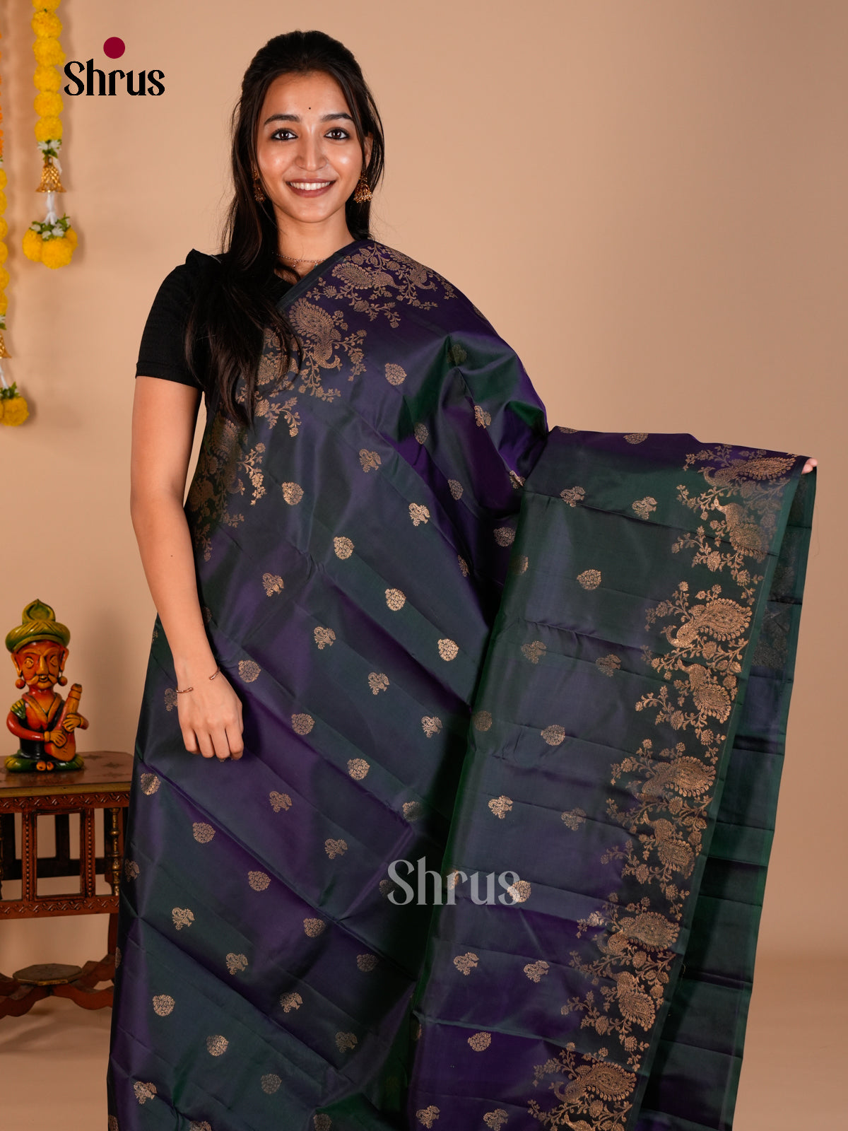 Kanchipuram silk Saree - ECS06241 - Shop on Shrus.com