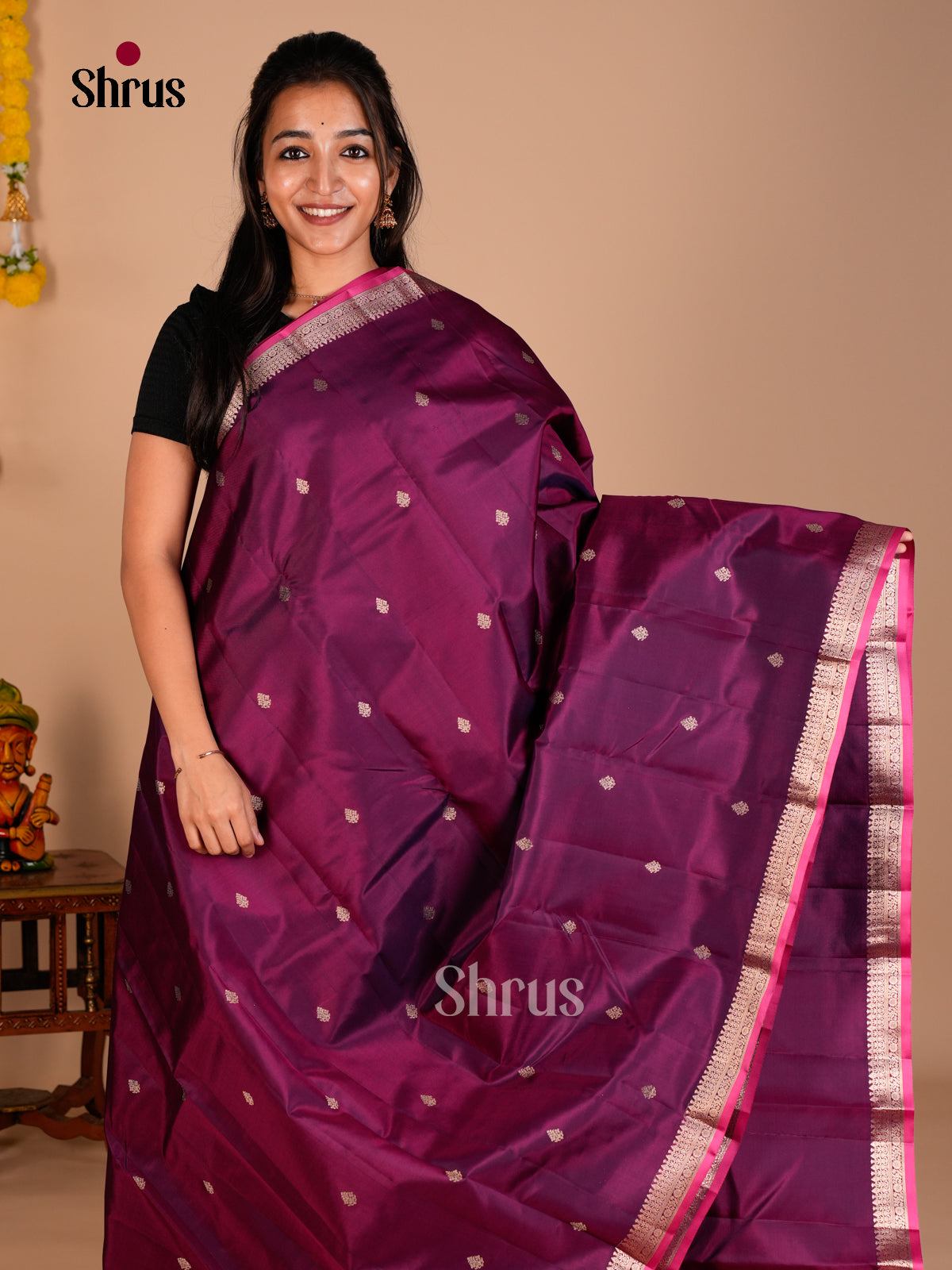 Kanchipuram silk Saree - ECS06296 - Shop on Shrus.com