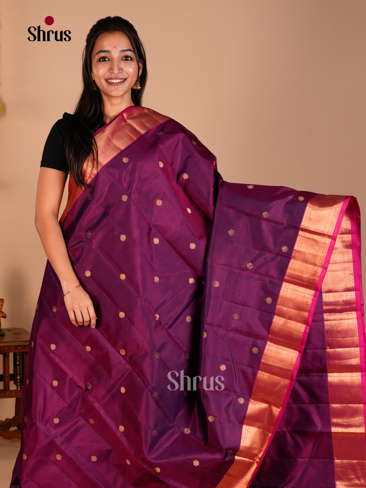 Kanchipuram silk Saree - ECS06302 - Shop on Shrus.com