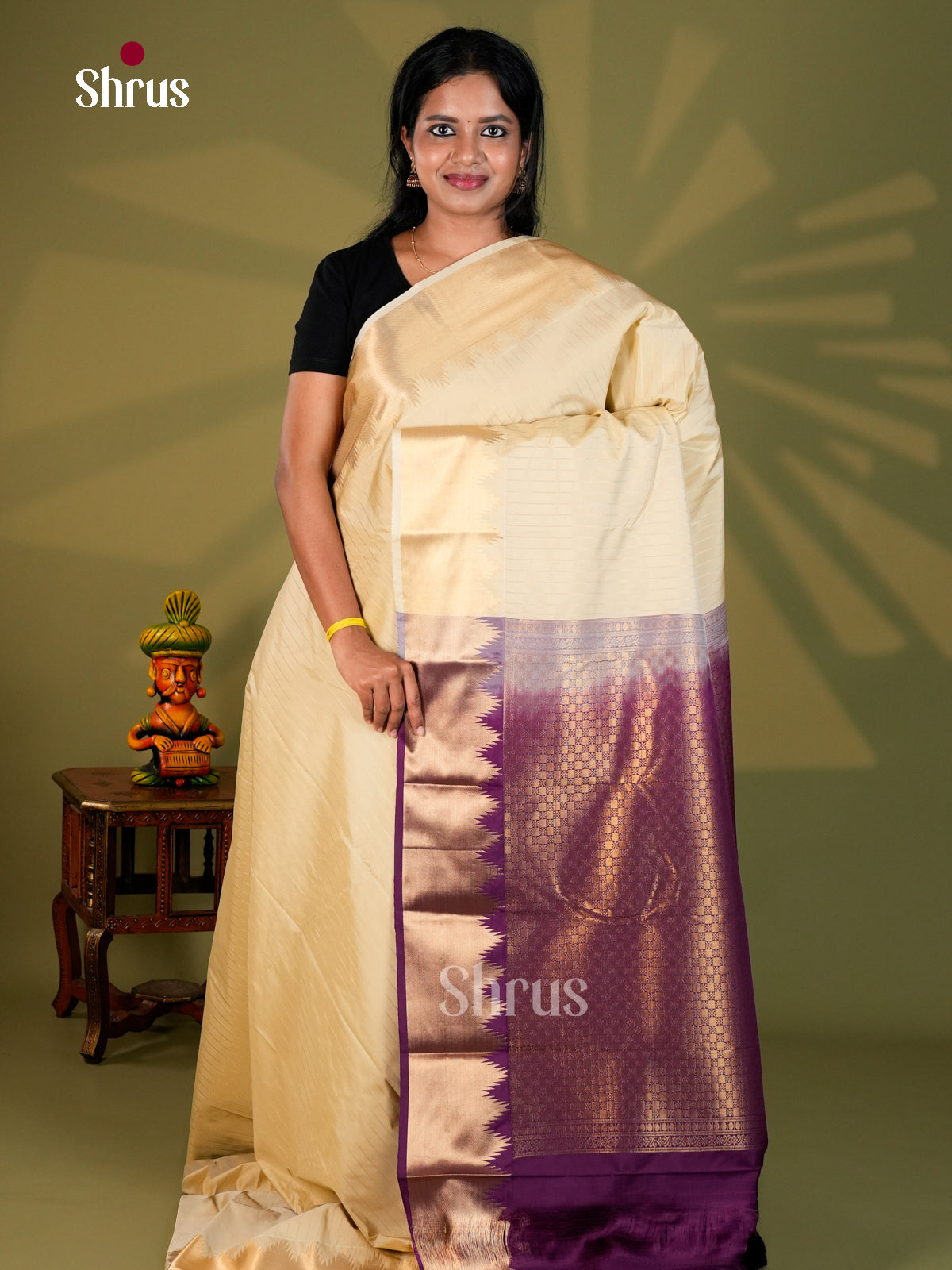 Semi Kanchipuram Saree - ECS09005 - Shop on Shrus.com
