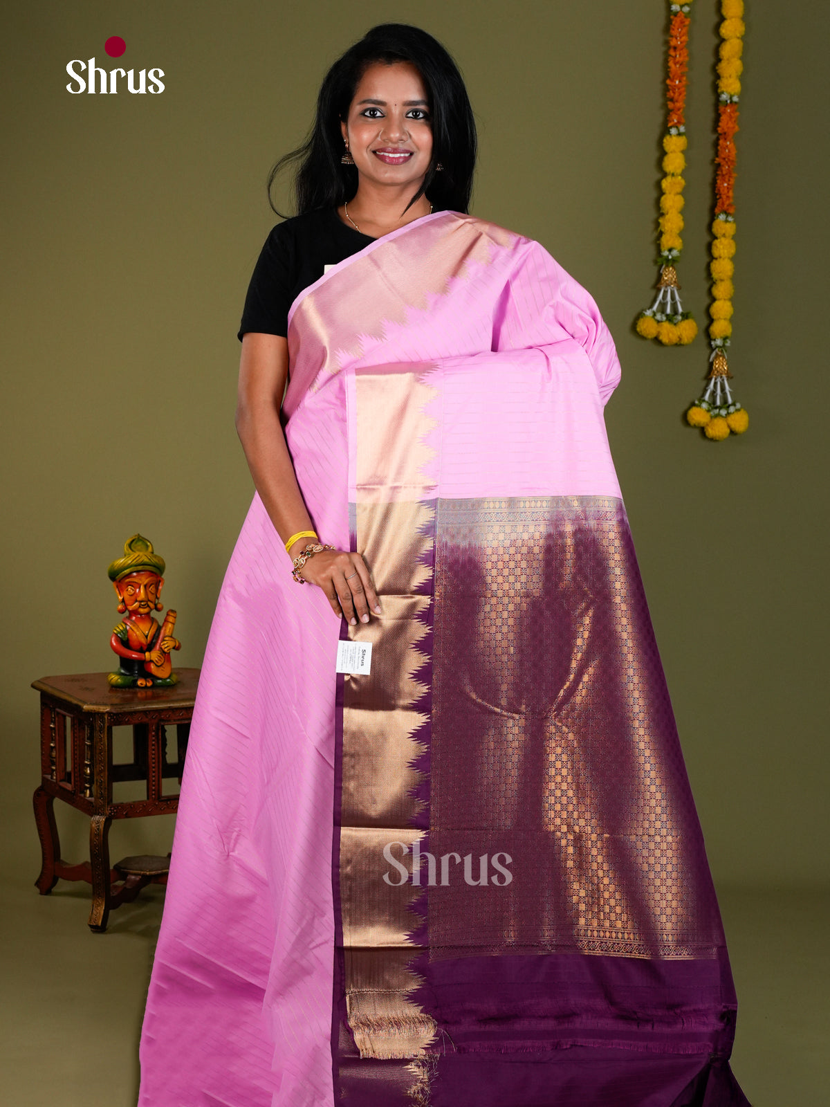 Semi Kanchipuram Saree - ECS09006 - Shop on Shrus.com