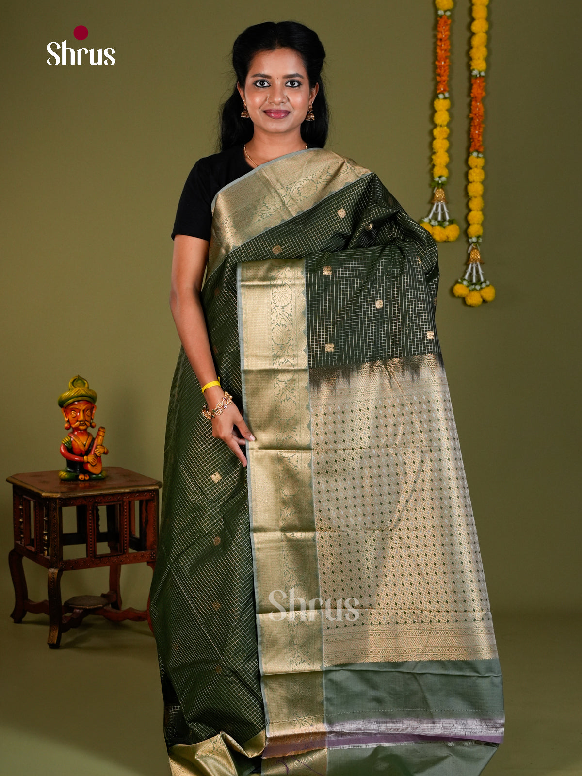 Semi Kanchipuram Saree - ECS09012 - Shop on Shrus.com