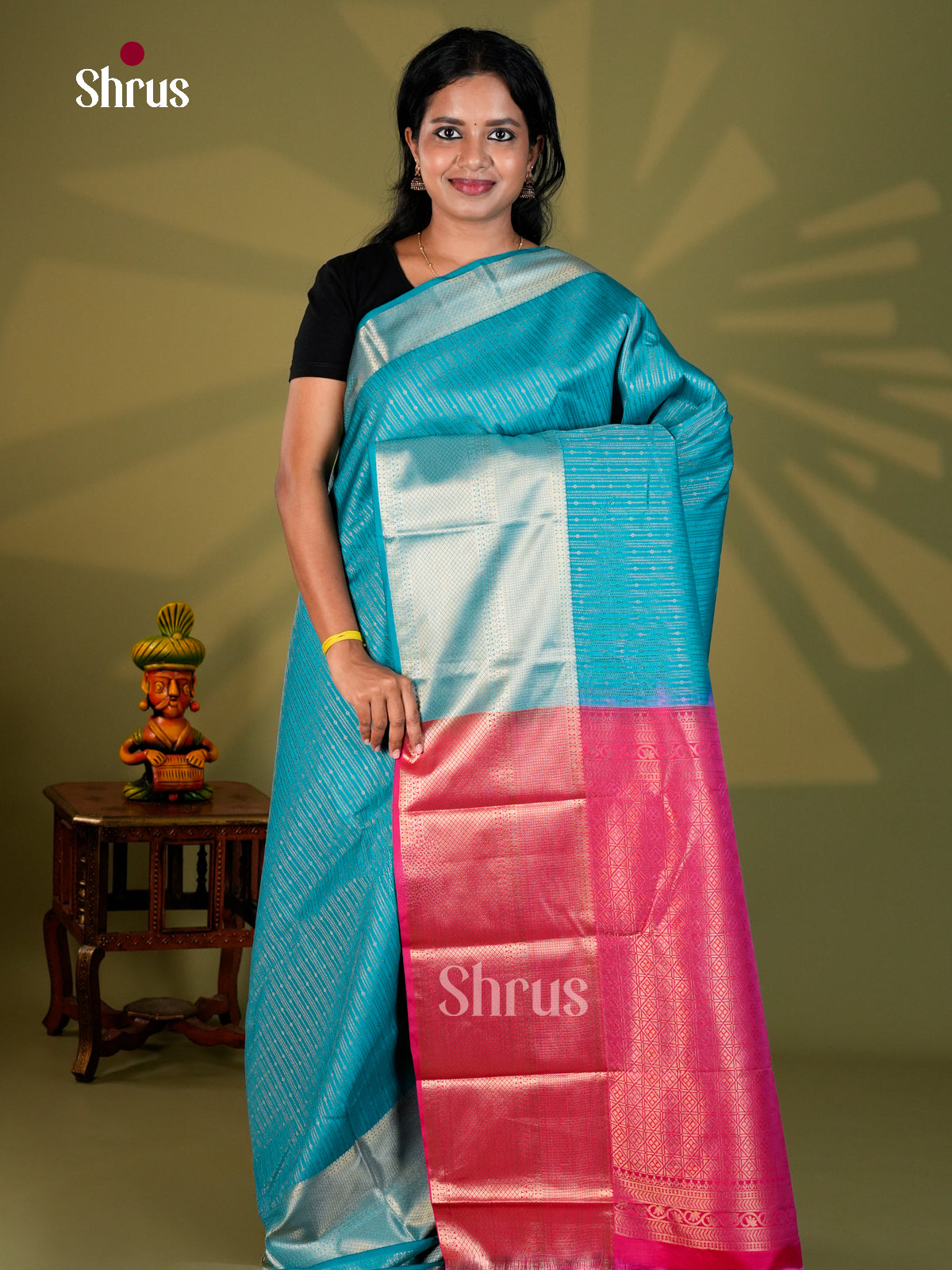 Semi Kanchipuram Saree - ECS09021 - Shop on Shrus.com