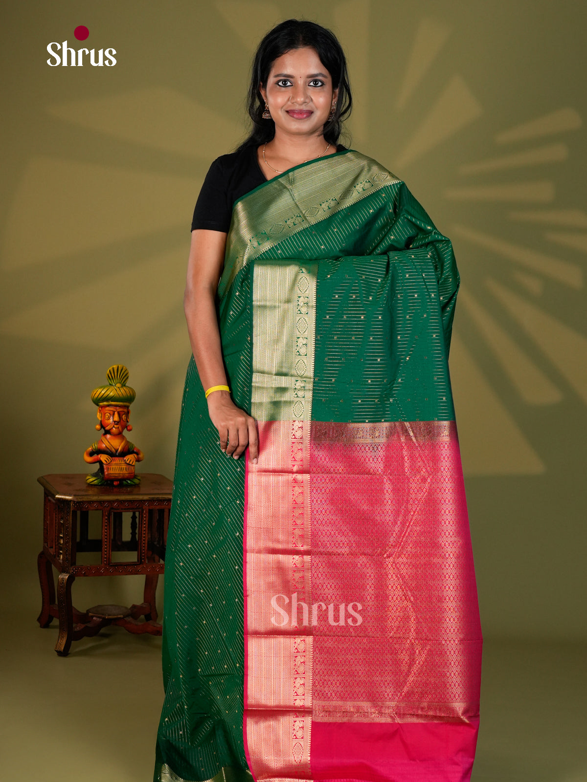 Semi Kanchipuram Saree - ECS09025 - Shop on Shrus.com