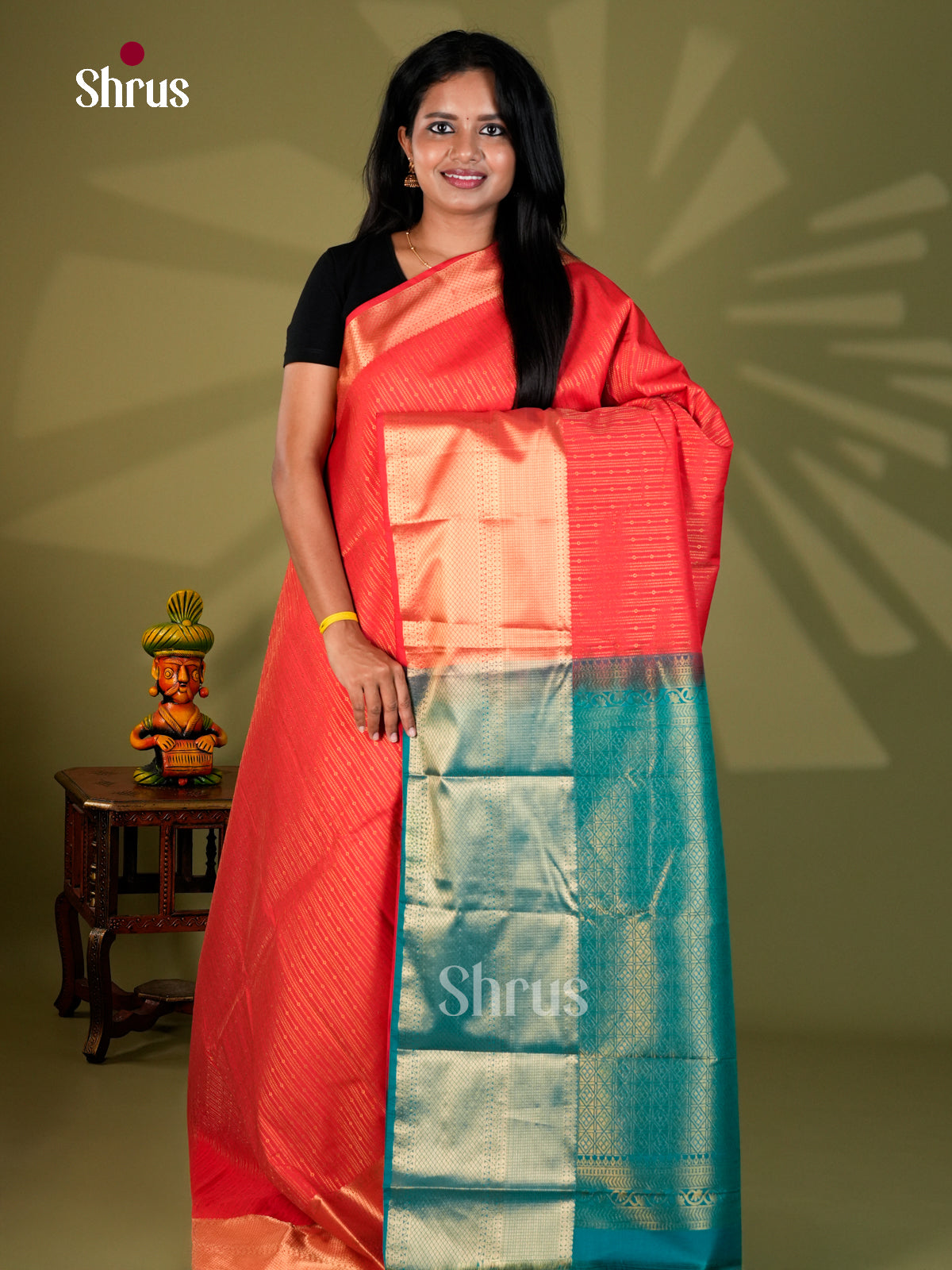 Semi Kanchipuram Saree - ECS09035 - Shop on Shrus.com
