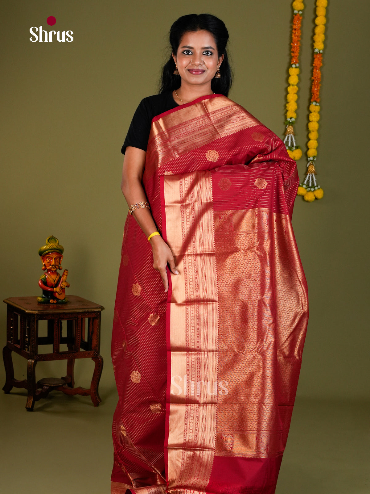Semi Kanchipuram Saree - ECS09036 - Shop on Shrus.com