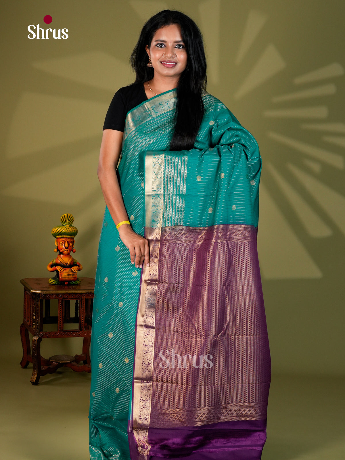 Semi Kanchipuram Saree - ECS09037 - Shop on Shrus.com