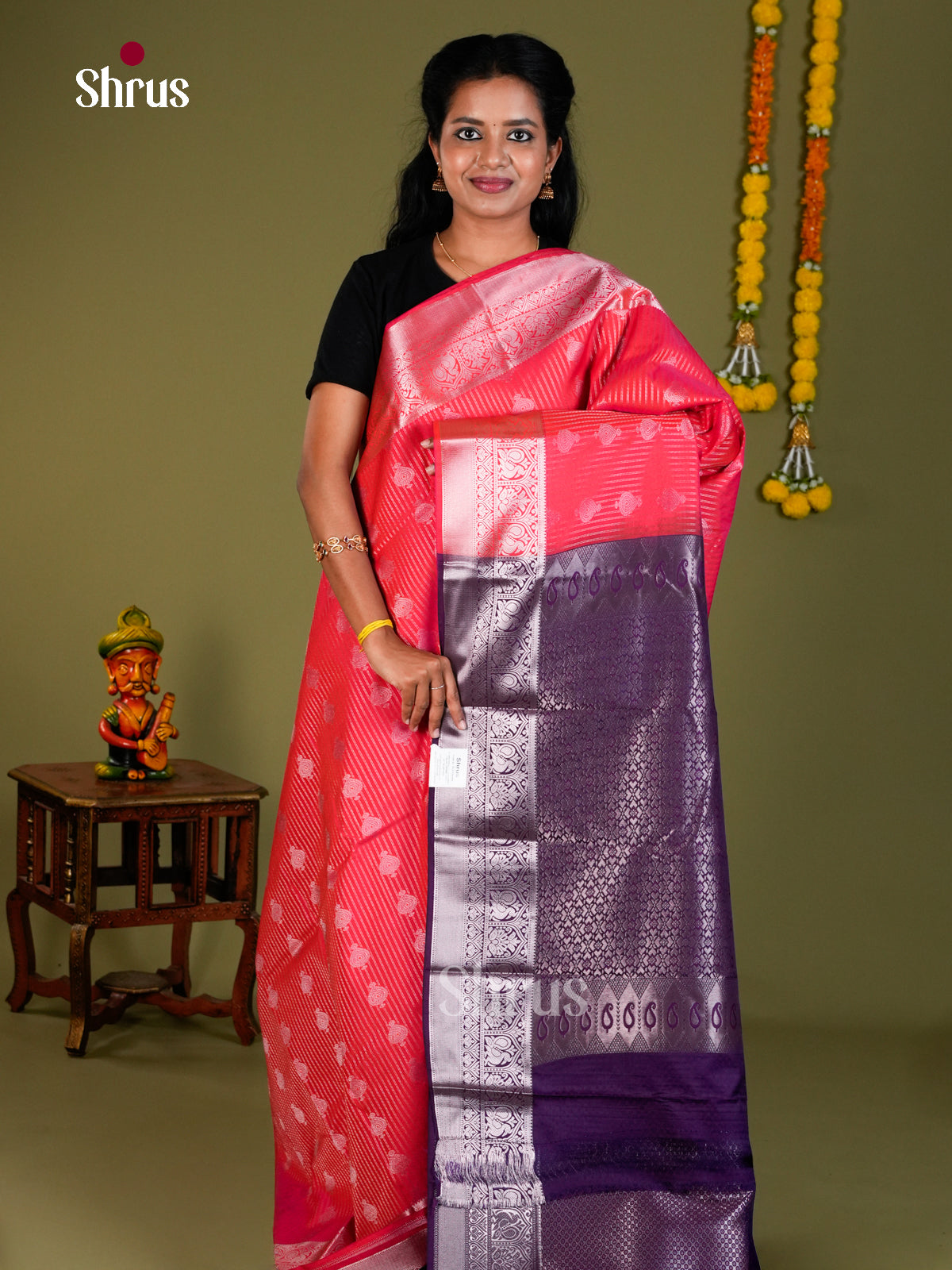 Semi Kanchipuram Saree - ECS09039 - Shop on Shrus.com