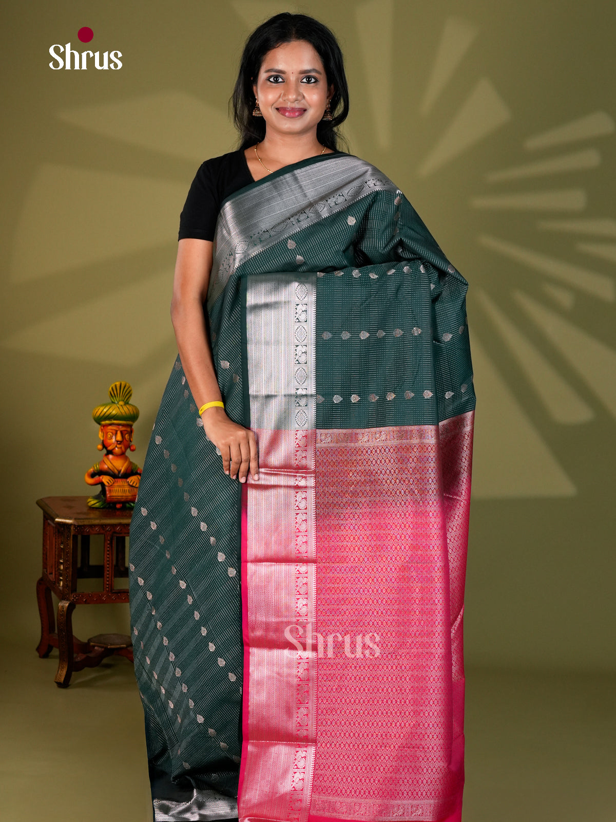 Semi Kanchipuram Saree - ECS09041 - Shop on Shrus.com