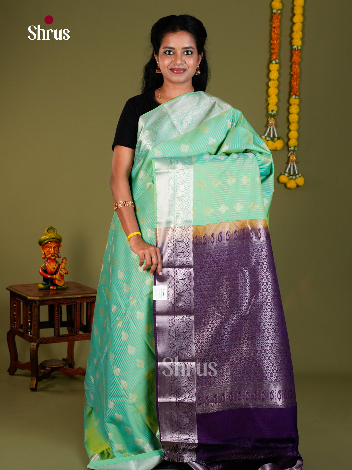 Semi Kanchipuram Saree - ECS09043 - Shop on Shrus.com