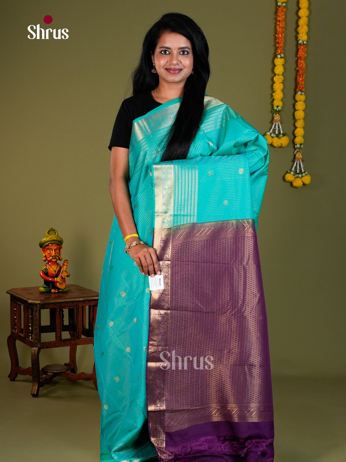 Semi Kanchipuram Saree - ECS09046 - Shop on Shrus.com